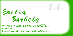 emilia barbely business card